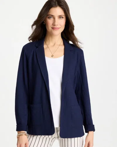Chico's Knit Blazer In Blue In Neutral