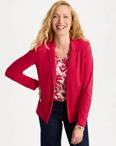 Chico's Knit Blazer In Cherry Lush In Red