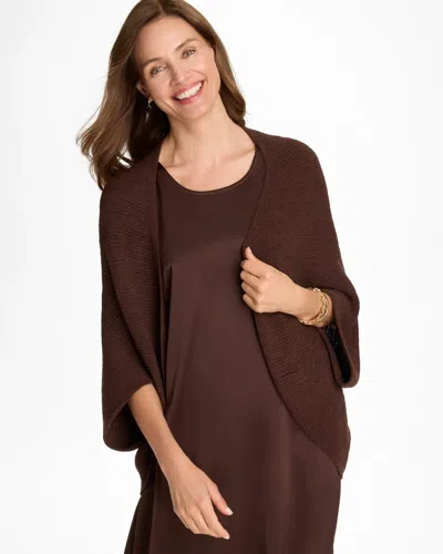 Chico's Knit Cocoon In Deep Brown