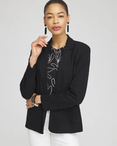 Chico's Knit Cotton Blend Blazer In Black