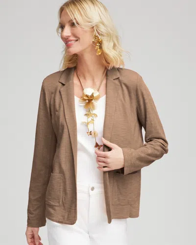 Chico's Knit Blazer In Teakwood Size Xxl |