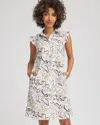 Chico's Knit Floral Polo Dress In Neutral