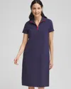 Chico's Knit Half-zip Dress In Blue