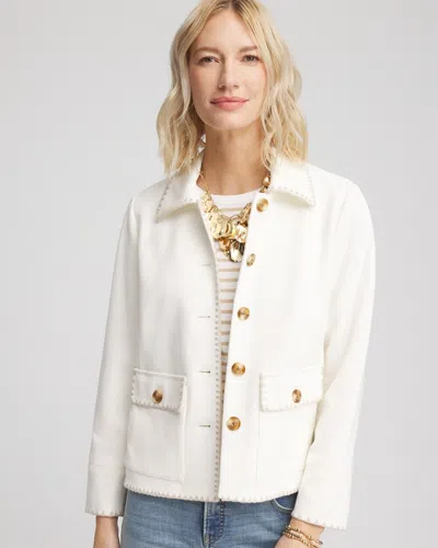 Chico's Knit Shacket In White Size Xl |  In Ecru