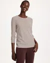 Chico's Knit Striped Ribbed Pullover In Bitter Chocolate In Bitter Chocolate