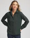 Chico's Lace Cotton Voile Shirt In Darkest Spruce In Green