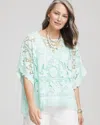 Chico's Lace Crochet Poncho In Blue