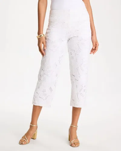 Chico's Lace Cropped Pants In White