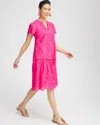 CHICO'S LACE POPOVER DRESS IN PINK BROMELIAD SIZE 0/2 | CHICO'S