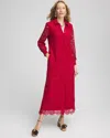 Chico's Lace Shirt Dress In Size 0/2 |  In Red Allure