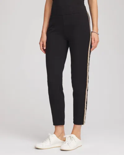 Chico's Lattice-trim Ankle Pants In Black