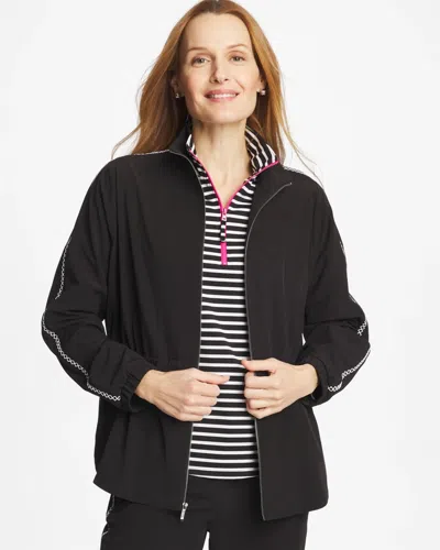 Chico's Lattice-trim Jacket In Black