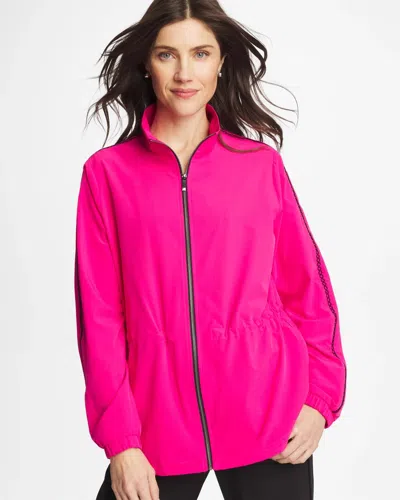 Chico's Lattice-trim Jacket In Europa Pink