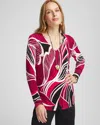 Chico's Leaf V-neck Pullover Sweater In Berry Compote Size 20/22 |  In Berry Compote