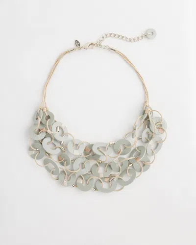 Chico's Leather Bib Necklace |  In Light Tan
