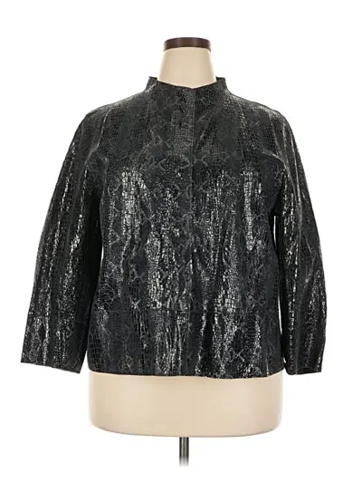 Chico's Leather Jacket In Black