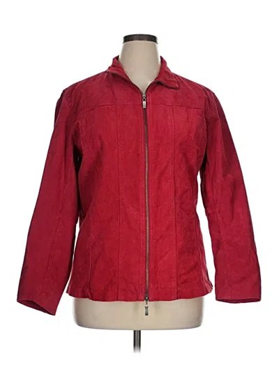 Pre-owned Chico's Leather Jacket In Red