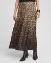 Chico's Leopard Stretch Satin Skirt In Tan Size 12/14 |  In Camel