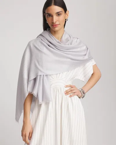 Chico's Lightweight Cashmere-blend Wrap In Denim In Gray