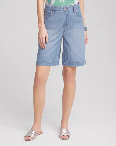 Chico's Lightweight Summer Jean Shorts In Caressa Indigo