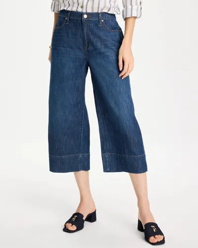 Chico's Lightweight Wide-leg Capri Jeans In Denim In Blue
