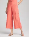 Chico's Linen Cargo Wide-leg Cropped Pants In Melon Mambo Size 20/22 |  In Melon Mambo