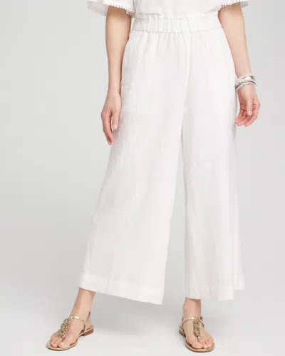 Chico's Linen Culotte Pants In White Size 10 |