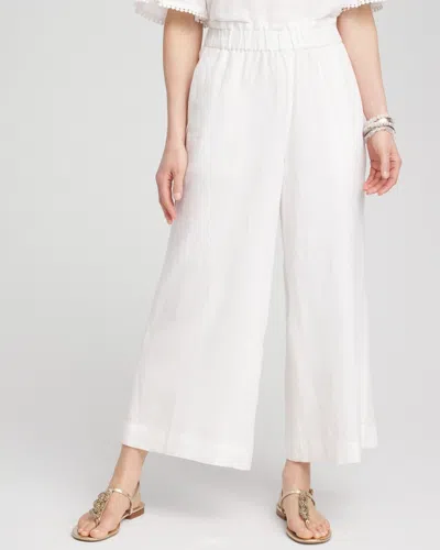 Chico's Linen Culotte Pants In White Size 12 |