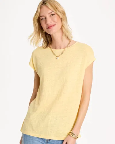 Chico's Linen Dolman Tee In Yellow