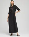 Chico's Linen Maxi Shirtdress In Black Size 20/22 |  In Black