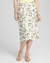 Chico's Linen Midi Wrap Skirt In White Size 16/18 |  In Alabaster