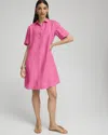 CHICO'S LINEN POPOVER SHIRT DRESS IN DELIGHTFUL PINK SIZE 20/22 | CHICO'S