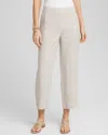 Chico's Linen Pull On Waist Cropped Pants In Tan Size 20/22 |  In Oatmeal