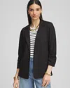 Chico's Linen Stretch Blazer In Black In Black