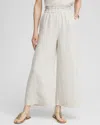 Shop Chico's Linen Stripe Culotte Pants In Tan Size 10 |  In Beige