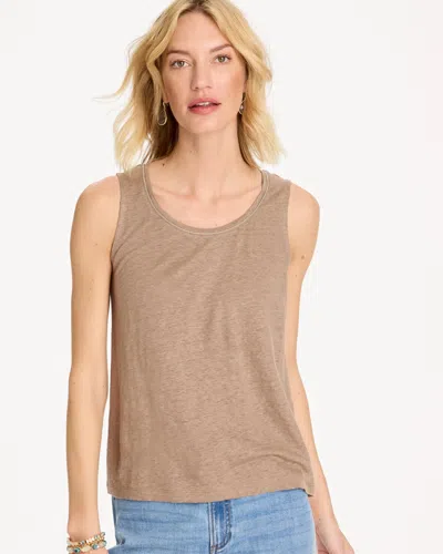 Chico's Linen Tank In Topaz Smoke In Brown
