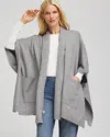 Chico's Long Knit Ruana In Gray In Gray