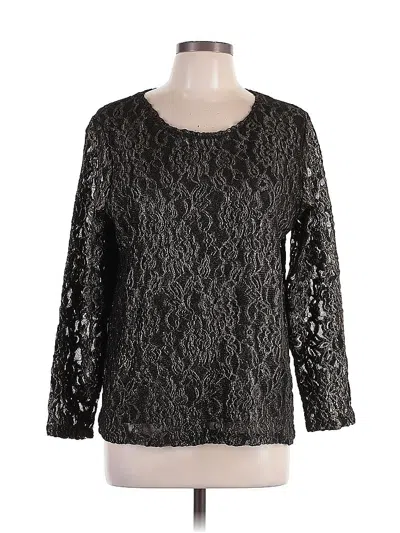 Pre-owned Chico's Long Sleeve Blouse In Black