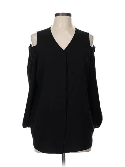 Pre-owned Chico's Long Sleeve Blouse In Black