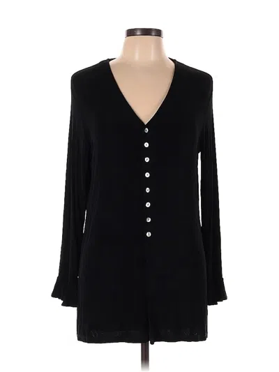 Pre-owned Chico's Long Sleeve Blouse In Black