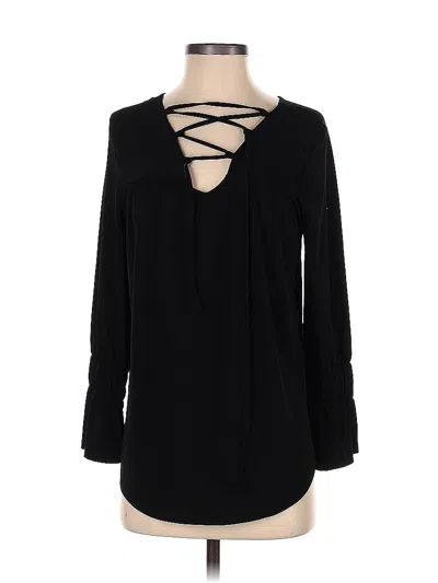 Pre-owned Chico's Long Sleeve Blouse In Black