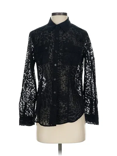Pre-owned Chico's Long Sleeve Blouse In Black
