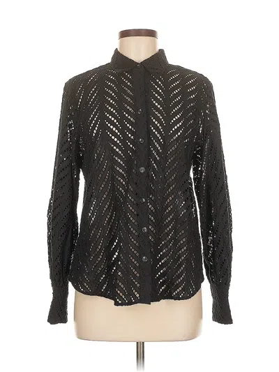 Pre-owned Chico's Long Sleeve Blouse In Black