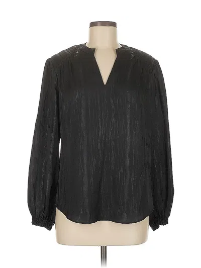 Pre-owned Chico's Long Sleeve Blouse In Black
