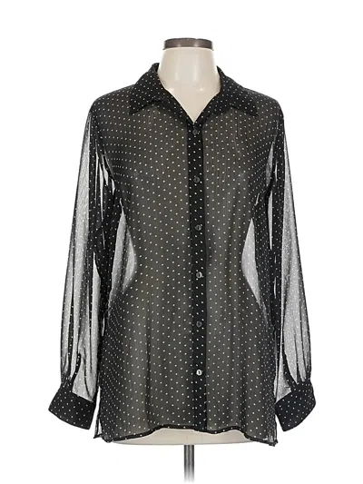 Pre-owned Chico's Long Sleeve Blouse In Black