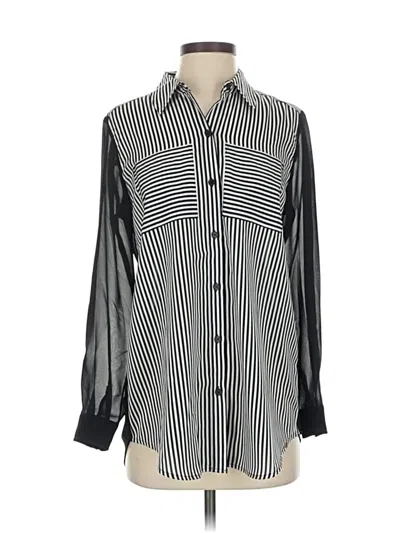 Pre-owned Chico's Long Sleeve Blouse In Black