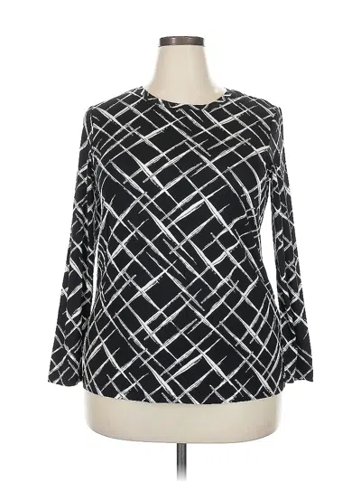 Pre-owned Chico's Long Sleeve Blouse In Black