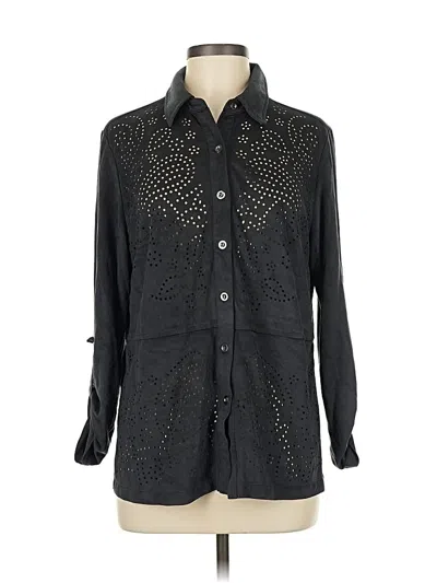 Pre-owned Chico's Long Sleeve Blouse In Black