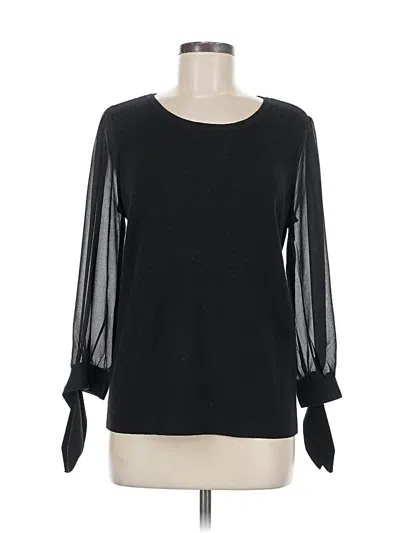 Pre-owned Chico's Long Sleeve Blouse In Black