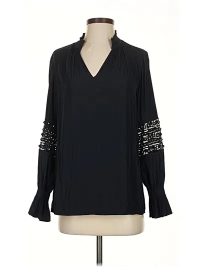 Pre-owned Chico's Long Sleeve Blouse In Black